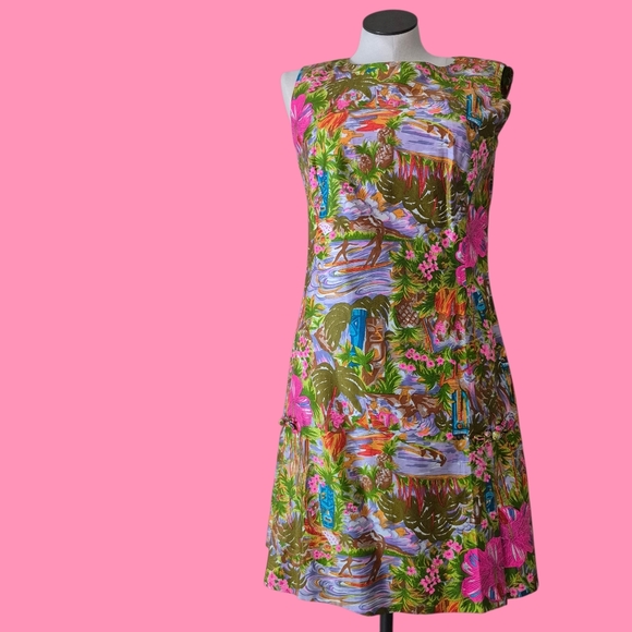 Liberty House Dresses & Skirts - Vintage Liberty House Floral Tiki Dress Size 14